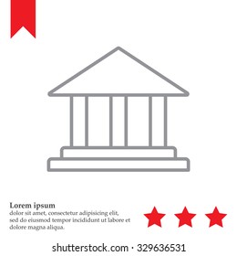 Museum building icon thin line for web and mobile, modern minimalistic flat design. Vector