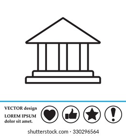 Museum building icon thin line for web and mobile, modern minimalistic flat design. Vector