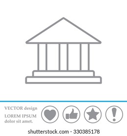 Museum building icon thin line for web and mobile, modern minimalistic flat design. Vector