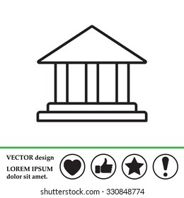 Museum building icon thin line for web and mobile, modern minimalistic flat design. Vector