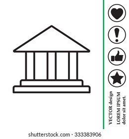 Museum building icon thin line for web and mobile, modern minimalistic flat design. Vector
