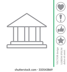 Museum building icon thin line for web and mobile, modern minimalistic flat design. Vector