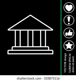 Museum building icon thin line for web and mobile, modern minimalistic flat design. Vector