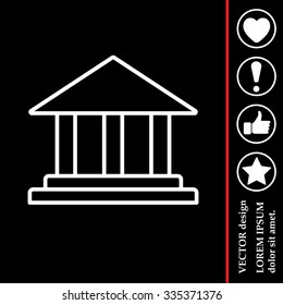 Museum building icon thin line for web and mobile, modern minimalistic flat design. Vector