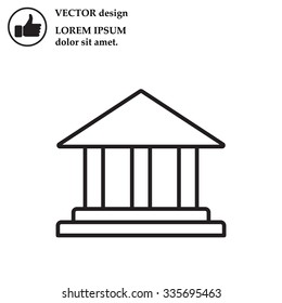 Museum building icon thin line for web and mobile, modern minimalistic flat design. Vector