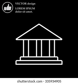 Museum building icon thin line for web and mobile, modern minimalistic flat design. Vector