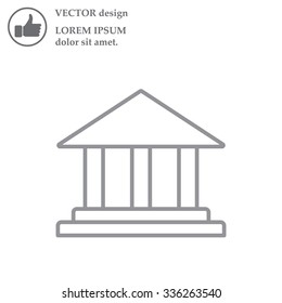 Museum building icon thin line for web and mobile, modern minimalistic flat design. Vector