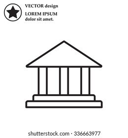 Museum building icon thin line for web and mobile, modern minimalistic flat design. Vector