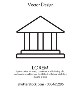 Museum building icon thin line for web and mobile, modern minimalistic flat design. Vector