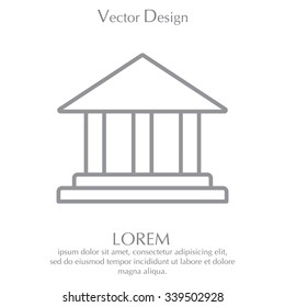Museum building icon thin line for web and mobile, modern minimalistic flat design. Vector