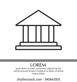 Museum building icon thin line for web and mobile, modern minimalistic flat design. Vector