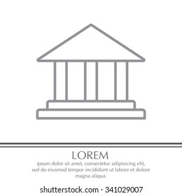 Museum building icon thin line for web and mobile, modern minimalistic flat design. Vector
