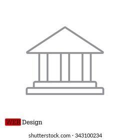 Museum building icon thin line for web and mobile, modern minimalistic flat design. Vector