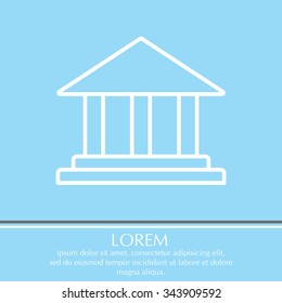 Museum building icon thin line for web and mobile, modern minimalistic flat design. Vector