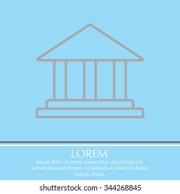Museum building icon thin line for web and mobile, modern minimalistic flat design. Vector