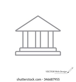 Museum building icon thin line for web and mobile, modern minimalistic flat design. Vector