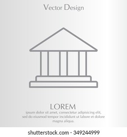 Museum building icon thin line for web and mobile, modern minimalistic flat design. Vector
