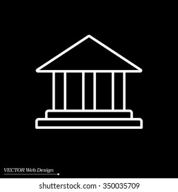 Museum building icon thin line for web and mobile, modern minimalistic flat design. Vector