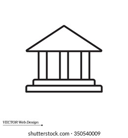Museum building icon thin line for web and mobile, modern minimalistic flat design. Vector