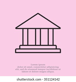 Museum building icon thin line for web and mobile, modern minimalistic flat design. Vector