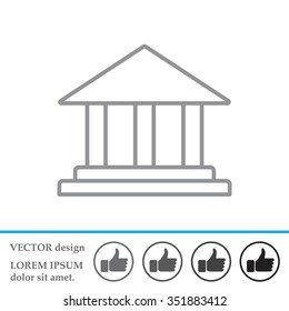 Museum building icon thin line for web and mobile, modern minimalistic flat design. Vector