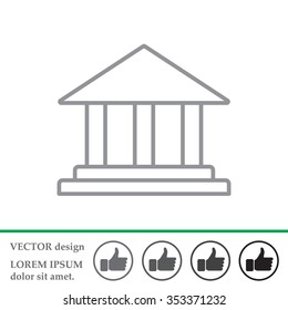 Museum building icon thin line for web and mobile, modern minimalistic flat design. Vector