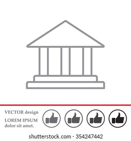 Museum building icon thin line for web and mobile, modern minimalistic flat design. Vector