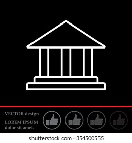 Museum building icon thin line for web and mobile, modern minimalistic flat design. Vector