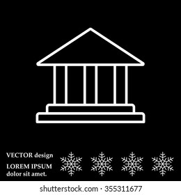 Museum building icon thin line for web and mobile, modern minimalistic flat design. Vector