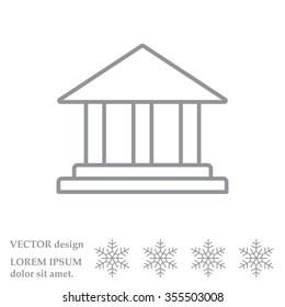 Museum building icon thin line for web and mobile, modern minimalistic flat design. Vector