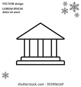 Museum building icon thin line for web and mobile, modern minimalistic flat design. Vector