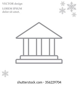 Museum building icon thin line for web and mobile, modern minimalistic flat design. Vector