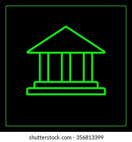 Museum building icon thin line for web and mobile, modern minimalistic flat design. Vector