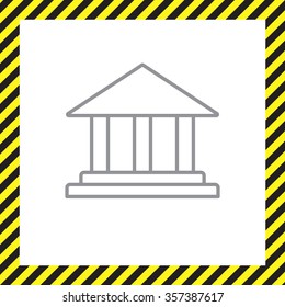 Museum building icon thin line for web and mobile, modern minimalistic flat design. Vector