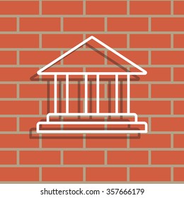 Museum building icon thin line for web and mobile, modern minimalistic flat design. Vector