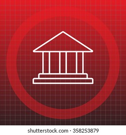 Museum building icon thin line for web and mobile, modern minimalistic flat design. Vector