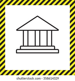 Museum building icon thin line for web and mobile, modern minimalistic flat design. Vector