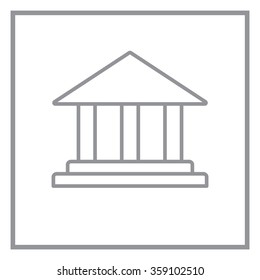 Museum building icon thin line for web and mobile, modern minimalistic flat design. Vector
