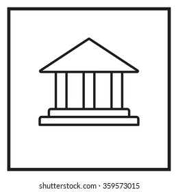 Museum building icon thin line for web and mobile, modern minimalistic flat design. Vector