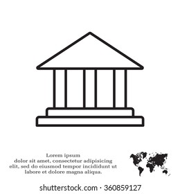 Museum building icon thin line for web and mobile, modern minimalistic flat design. Vector