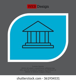 Museum building icon thin line for web and mobile, modern minimalistic flat design. Vector