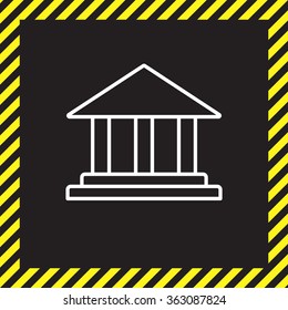 Museum building icon thin line for web and mobile, modern minimalistic flat design. Vector