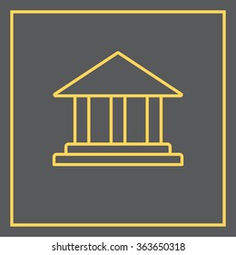 Museum building icon thin line for web and mobile, modern minimalistic flat design. Vector
