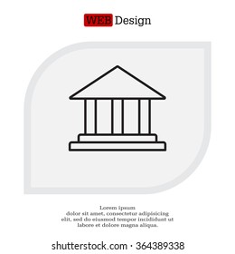 Museum building icon thin line for web and mobile, modern minimalistic flat design. Vector