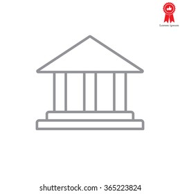 Museum building icon thin line for web and mobile, modern minimalistic flat design. Vector