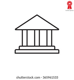 Museum building icon thin line for web and mobile, modern minimalistic flat design. Vector