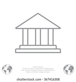 Museum building icon thin line for web and mobile, modern minimalistic flat design. Vector