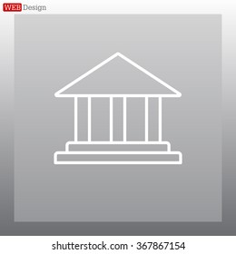 Museum building icon thin line for web and mobile, modern minimalistic flat design. Vector