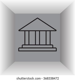 Museum building icon thin line for web and mobile, modern minimalistic flat design. Vector