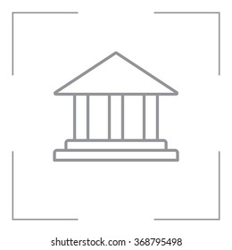 Museum building icon thin line for web and mobile, modern minimalistic flat design. Vector